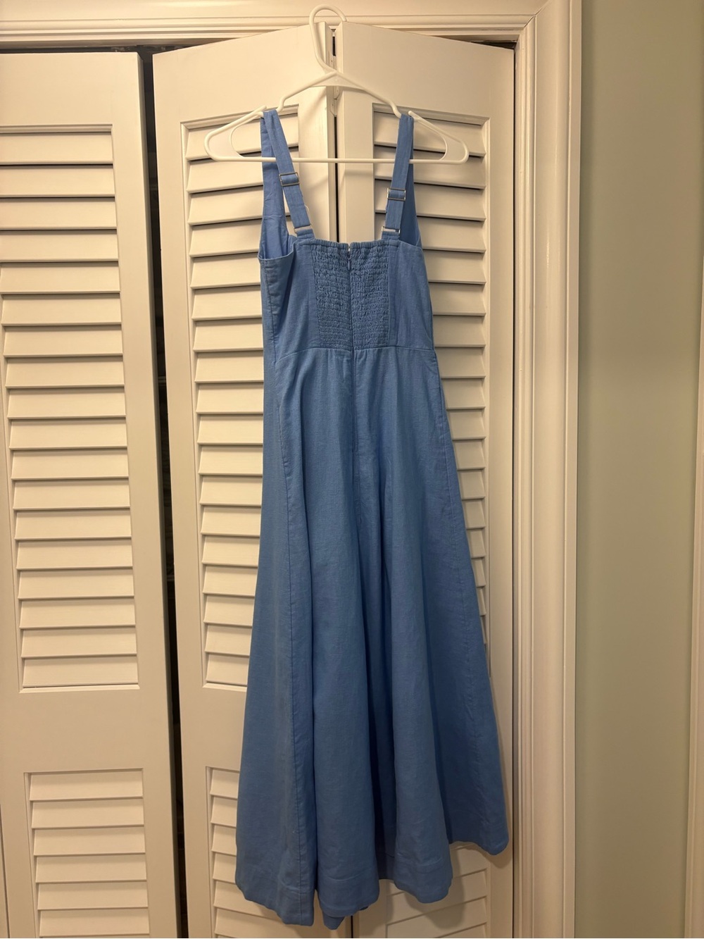 Abercrombie & Fitch Mila Linen Blend Blue Midi Dress Size XXS - Picture 3 of 4